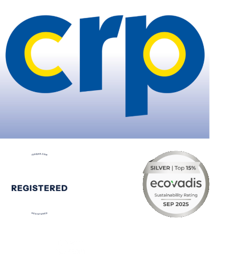 CRP logo with ISO approvals and ecovadis bronze badge