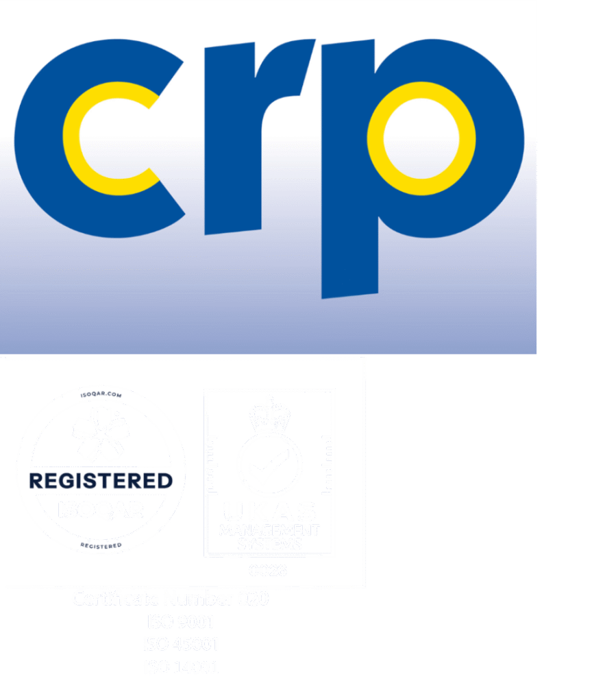 CRP logo with ISO approvals and ecovadis bronze badge